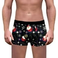 thumbnail image 1 of Funny Boxer Briefs for Men Hilarious No Fly Christmas Themed Shorts Snowman Reindeer Graphic Holiday Shorts Men's Fashion, B09 Black, Size M, 1 of 6