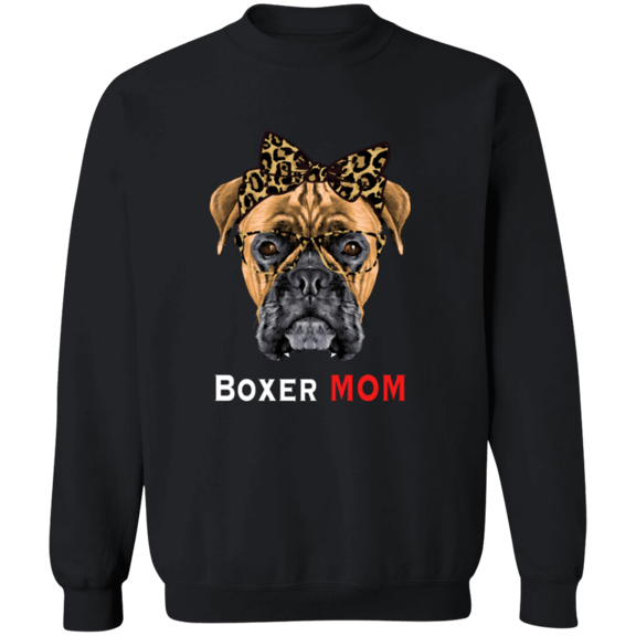 Funny Boxer Dog Mom Cute Women Crewneck Pullover Sweatshirt