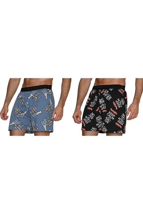 Funny Boxer Mens Underwear Set Fun Underwear 2 Pk Briefs, Bacon, Size: Small, Fun Boxer