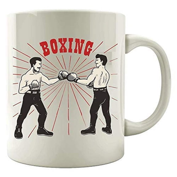 Boxing 11 oz Coffee Mug - Fighters Match Fighting Ring Mat Humor White Ceramic Gift