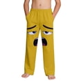 thumbnail image 1 of Funny Boys Cartoon Face Print Pants with Pockets - Novelty Soft Stretchy Sweatpants for Kids, Playful Yellow Lounge Wear, Sizes 4-14,Size 12 T, 1 of 9