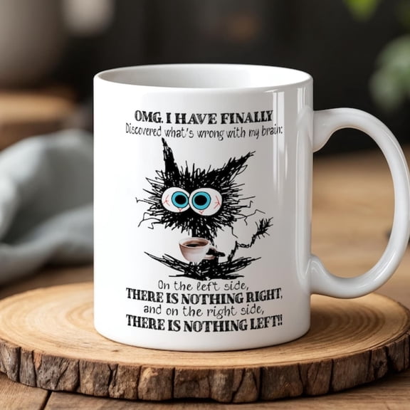 Funny Brain Coffee Mug Quirky tal Health Humor Gift 0ml Ceramic Cup.