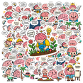 thumbnail image 1 of Funny Brain Stickers Cartoon Science Stickers Humorous Education Decals for Laptops Notebooks Suitcases, 1 of 9