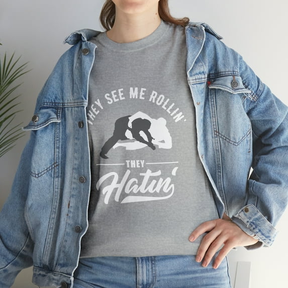 Funny Brazilian Jiu Jitsu They See Me Rolling T-Shirt