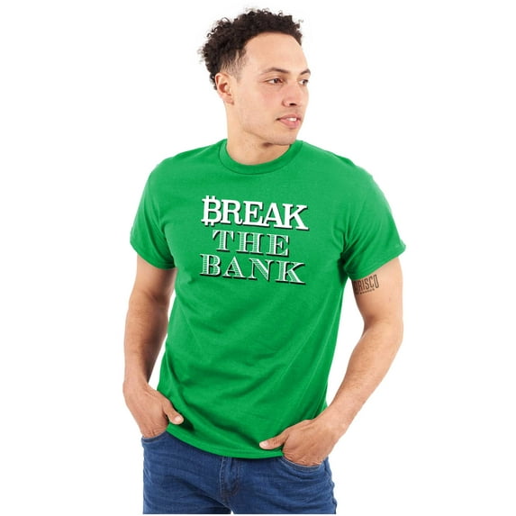 Funny Break The Bank Money Humor Plus Size Crewneck Graphic Tee Shirt Brisco Brands 5X