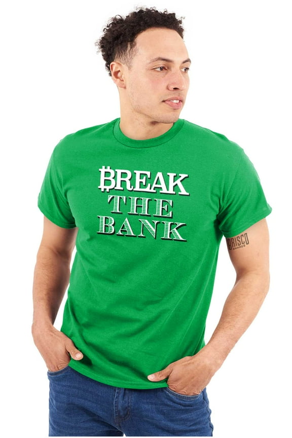 Funny Break The Bank Money Humor Plus Size Crewneck Graphic Tee Shirt Brisco Brands 5X