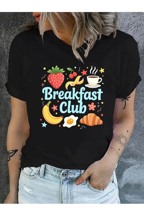 Funny Breakfast Food Lover Pancakes Bacon Eggs Morning Graphic Print Unisex T-Shirt up to size 5XL