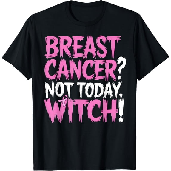 Funny Breast Cancer Awareness Halloween Witch Women T-Shirt