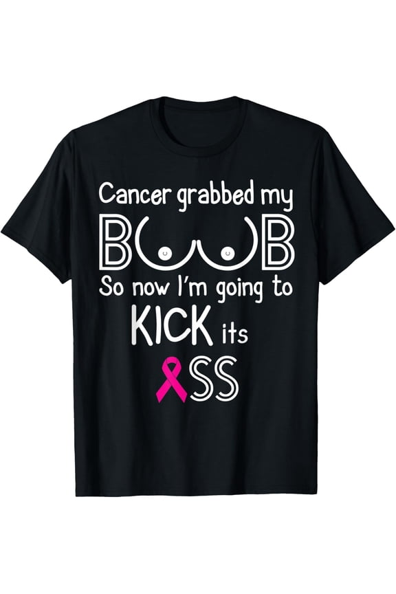 Funny Breast Cancer Awareness T-Shirt Fighter Survivor Gift T-ShirtMen and women, Black T-shirt, size: Extra large