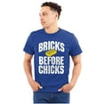 thumbnail image 1 of Funny Bricks Before Chicks Joke Men's Graphic T Shirt Tees Brisco Brands M, 1 of 6