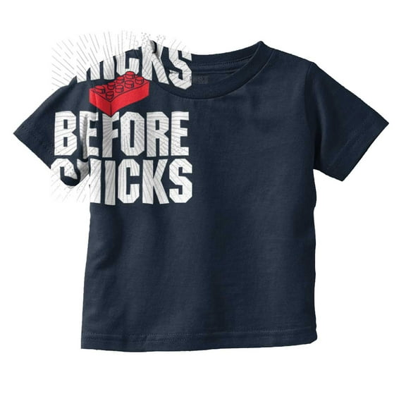 Funny Bricks Before Chicks Joke Youth T Shirt Tee Boys Infant Toddler Brisco Brands 18M