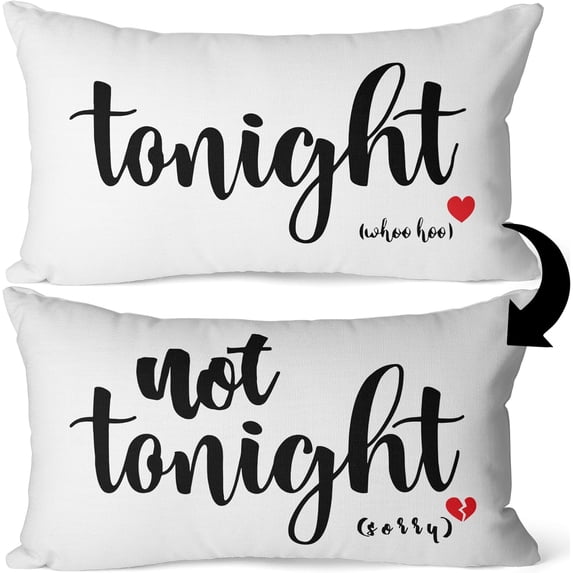 Funny Bridal Shower Gift for Bride Pillow Cover,Tonight Not Tonight Pillow case 12 x 20 Inch, Bridal Shower Gifts, Funny Bridal Party Gifts Cushion Cover for Sofa Couch Bed