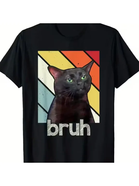 Funny Bros & Cat Meme Graphic Cotton T-Shirt for Boys, Valentine's Day Gift