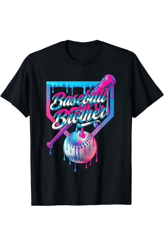 Funny Brother Baseball Tee Ice Cream Drip Birthday Game Day T-Shirt, Unisex T-Shirt