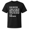 thumbnail image 1 of Funny Brother Message Graphic T-Shirt, Unisex Classic Fit, Cotton-Rich 180 GSM, Distressed Front Lettering, 1 of 5