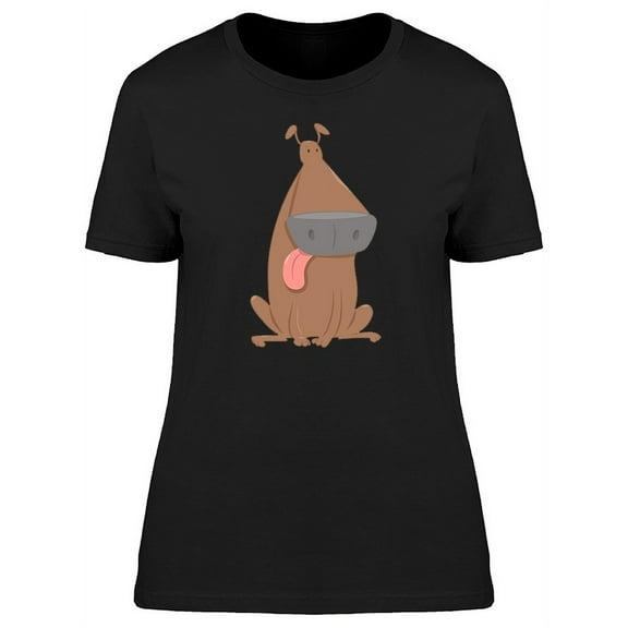 Funny Brown Dog Cartoon T-Shirt Women -Image by Shutterstock, Female Medium