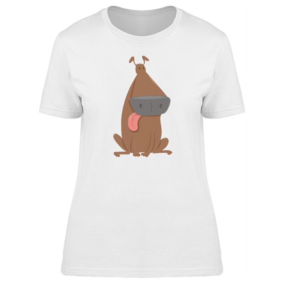 Funny Brown Dog Cartoon T-Shirt Women -Image by Shutterstock, Female Medium