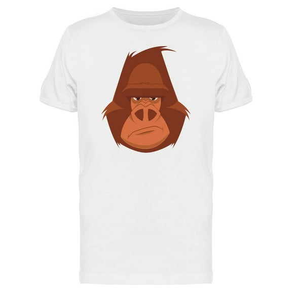 Funny Brown Gorilla Face Cartoon T-Shirt Men -Image by Shutterstock, Male x-Large
