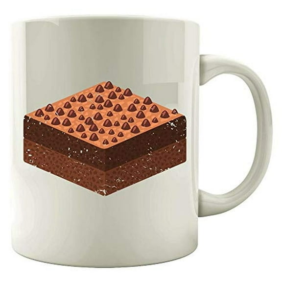 Funny Brownie 11 oz Coffee Mug - Chocolate Food Flour Humor White Ceramic Gift