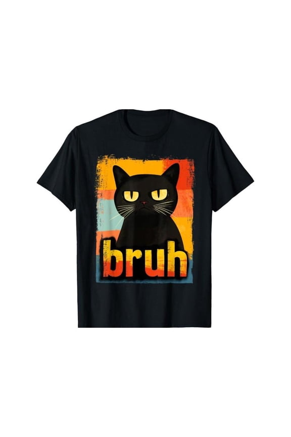 Funny Bruh Meme Graphic T-Shirt - Soft Cotton, Casual Fit, Unisex Tee for Teens & Adults, Black with Colorful Design