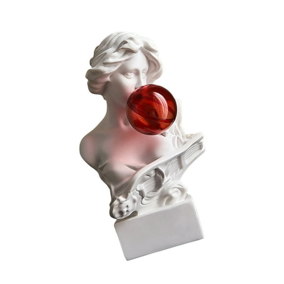 Funny Bubble Blowing Greek Statue Faux Plaster Resins Greek Bust Head Sculpture Figurine for Home and Office Decoration