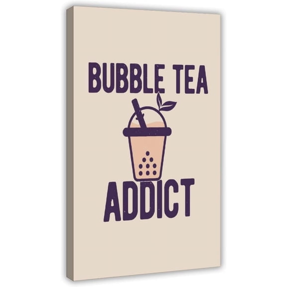 Funny Bubble Boba Tea Canvas Poster Wall Art Decor Print Picture Paintings for Living Room Bedroom Decoration Frame: Frame:12x18inch(30x45cm)