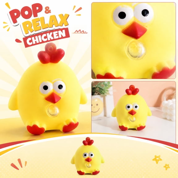 Funny Bubble Chicken Stress Reliever, Pull-Stretch Sensory Fidget, Pinching Kneading Anxiety Relief Novelty for Relaxation
