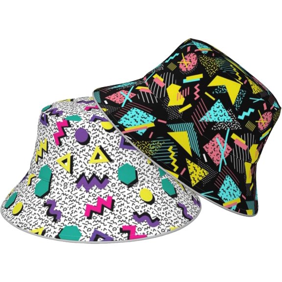 Funny Bucket Hats for Men Women Summer Beach Fisherman Hat Cute Double Sided Wearing Sun Cap Travel Outdoor Hiking