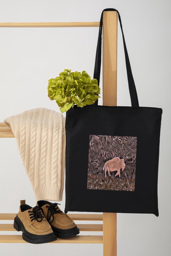 Funny Buffalo Crossing Road Sign Animal Print Unisex Tote Bag D390835