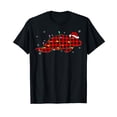 thumbnail image 1 of Funny Buffalo Plaid Family Matching Manatee Christmas Pajama Black T-Shirt, 1 of 5