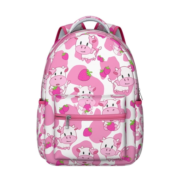 Funny Buffalo Print Student’s Backpack Wear-Resistant, Waterproof School Bag with Cute Cow Pattern, Large Capacity, Breathable Foam Padding, Adjustable Shoulder Straps for Travel and Outdoor