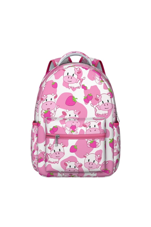 Funny Buffalo Print Student’s Backpack Wear-Resistant, Waterproof School Bag with Cute Cow Pattern, Large Capacity, Breathable Foam Padding, Adjustable Shoulder Straps for Travel and Outdoor