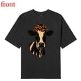 thumbnail image 1 of Funny Bull Graphic Tees for Women, Soft Comfort T-Shirt, Humorous design，Casual Short Sleeve Top，Retro，cotton，black，S-5XL, 1 of 1