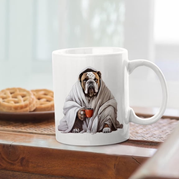 Funny Bulldog Coffee , English Bulldog , Bulldog Humor Mug, Playful Bulldog Lover , Squishy Dog Face Mug, Gift and Wo.