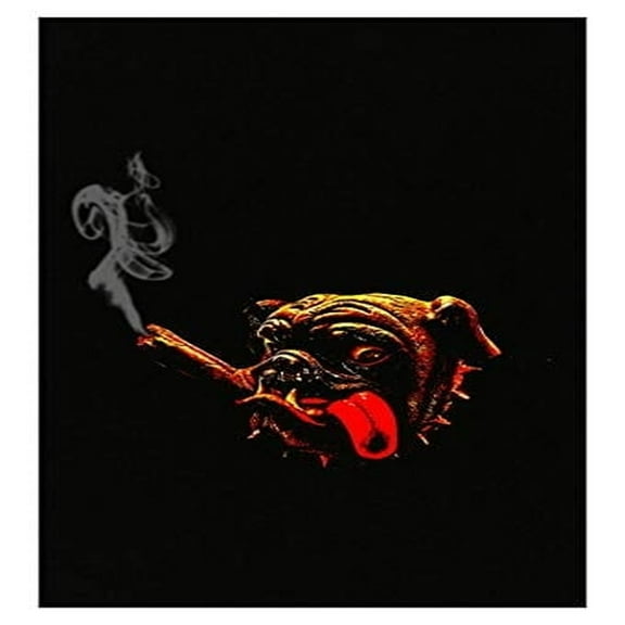 Funny Bulldog Smoking Tobacco Poster - 13x19 - Wall Art Gift