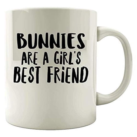 Funny Bunnies 11 oz Coffee Mug - Cute Rabbit Theme White Ceramic Gift