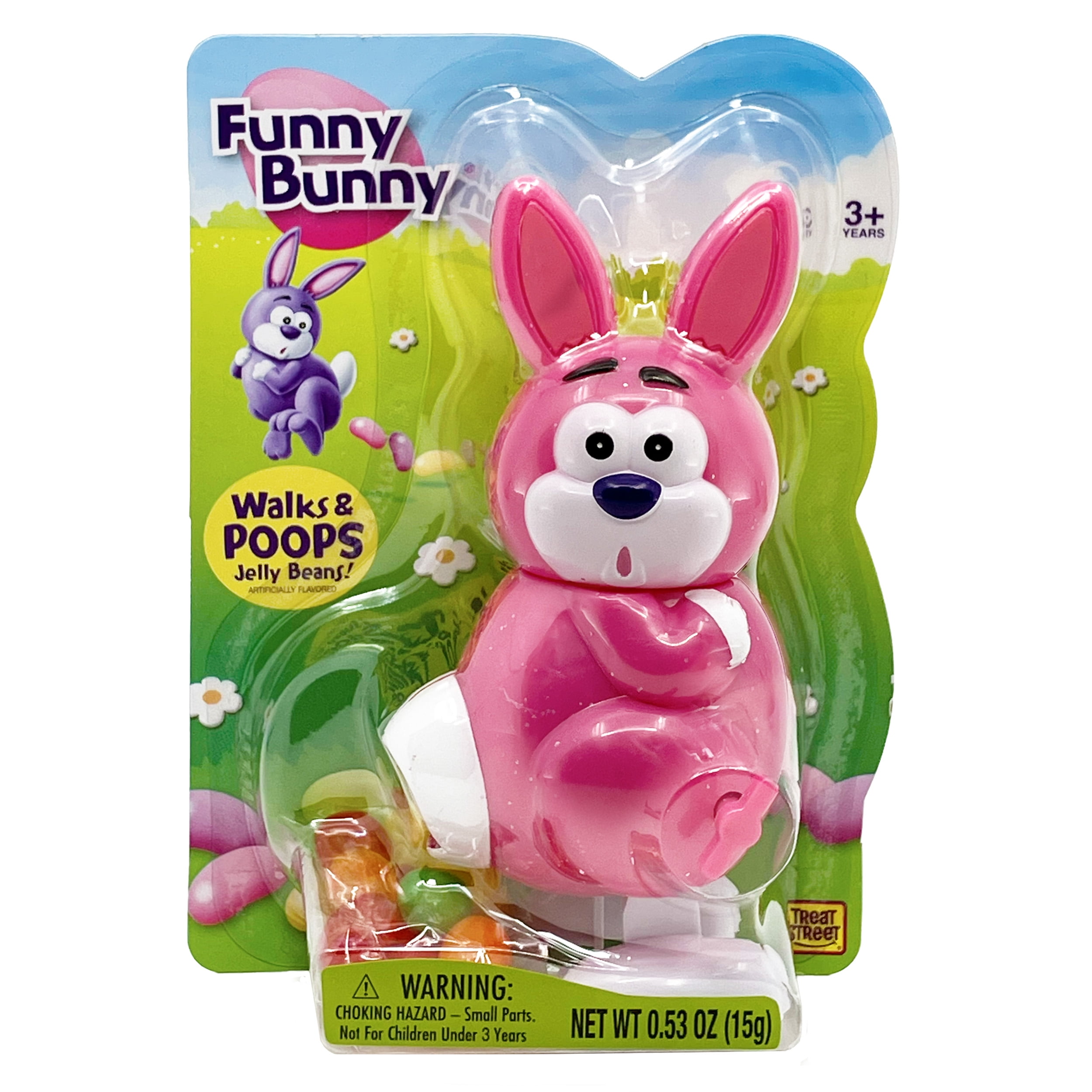 Funny Bunny Easter Jelly Bean Pink Dispenser, 0.53oz