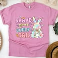 thumbnail image 1 of Funny Bunny Graphic T-Shirt | Pastel Rabbit Butt Design Tee for Women, Azalea, Size XL, 1 of 6