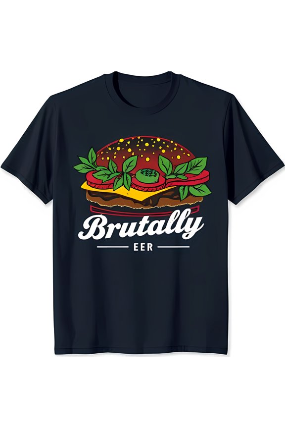 Funny Burger Graphic Black T-Shirt for Lovers