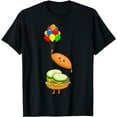 thumbnail image 1 of Funny - Burger - Hamburger - Flying Away With Balloons T-Shirt, 1 of 5