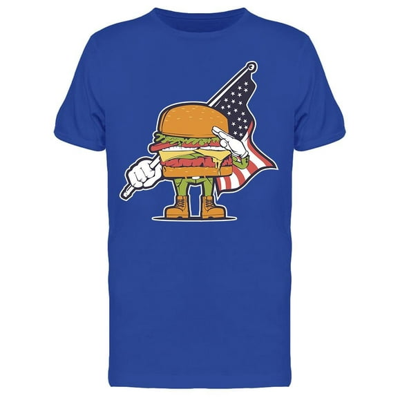 Funny Burger Patriot T-Shirt Men -Image by Shutterstock, Male x-Large