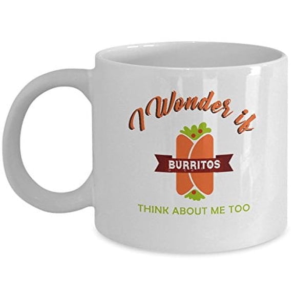 Funny Burrito 11 oz Coffee Mug - Humor Gifts White Ceramic