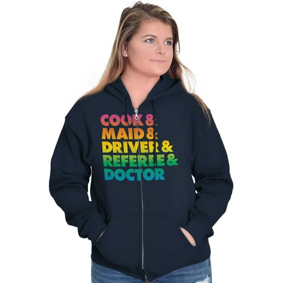 Funny Busy Mom Mothers Day Present Womens Plus Size Graphic Zipper Hoodie Brisco Brands 2X