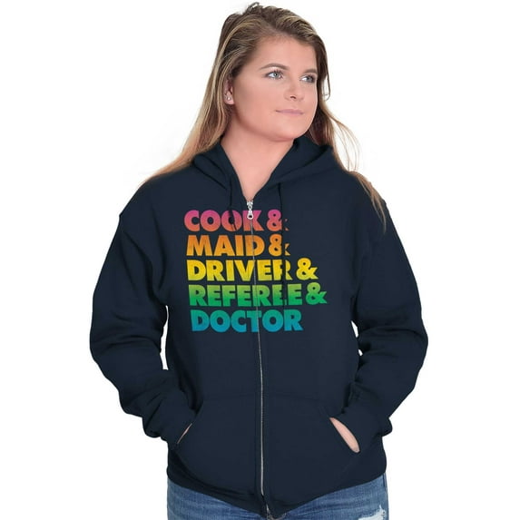 Funny Busy Mom Mothers Day Present Womens Plus Size Graphic Zipper Hoodie Brisco Brands 2X