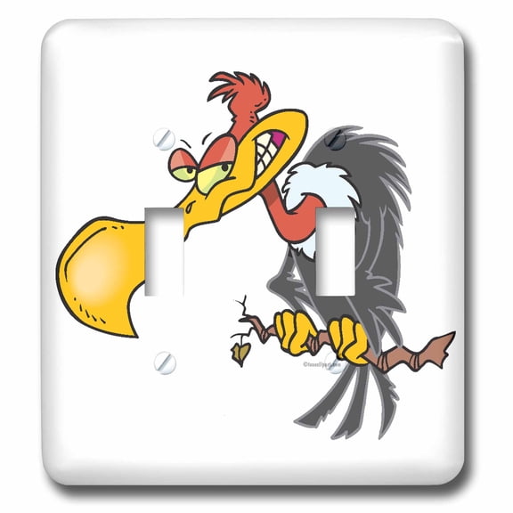 3dRose, Funny Buzzard Cartoon, double toggle switch