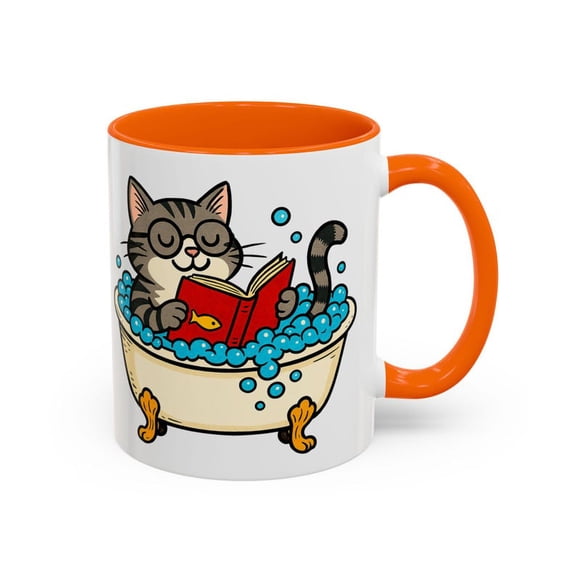 Funny C1At Reading in Bathtub Mug, Cute B1OokiS1H C1Aoffee Cup, Relaxing Bath Time Gift for C1At Lovers and B1OokwoR1MS, Coz C1Are Humor