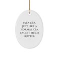 thumbnail image 1 of Funny CPA Gifts, Oval Ornament for Men, Women, Friends, Coworkers, Family - 'I'm A Cpa. Just Like A Normal Cpa Except Much Hotter.' Christmas Unique Gifts, 1 of 1