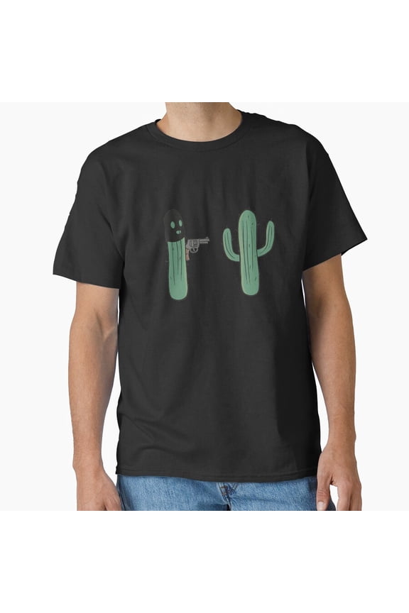 Funny Cactus Bandit Hands Up Comic Cacti G1814 Unisex T-Shirt, Up to Size 5XL