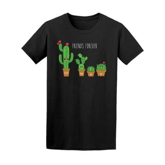 Funny Cactus Pot Friends Forever T-Shirt Men -Image by Shutterstock, Male Medium