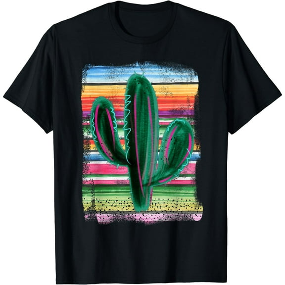 Funny Cactus Serape Cactus print Turquoise T-Shirt